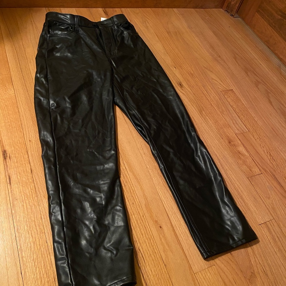 Black Faux Leather Pants
